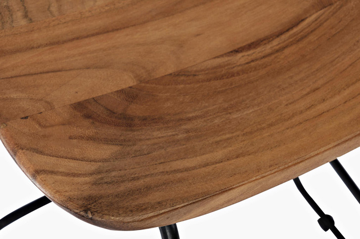 close-up of wood top of stool