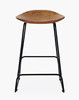 front view of backless wood stool