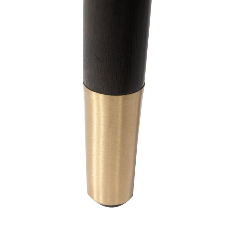 close up of gold-tone detail on the leg