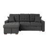 Sandy 2 pcs Sectional with with Pull-out Bed and Hidden Storage - SF