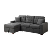 Sandy 2 pcs Sectional with with Pull-out Bed and Hidden Storage - SF