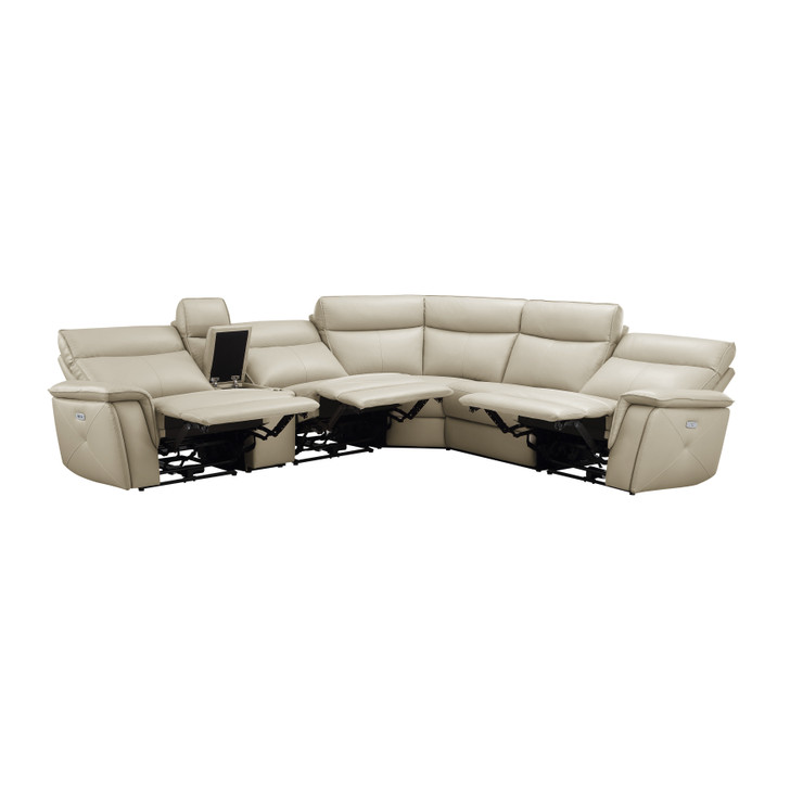 H04160 6-Piece Modular Power Reclining Sectional with Power Headrests