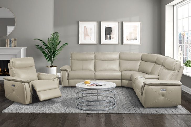 H04160 6-Piece Modular Power Reclining Sectional with Power Headrests