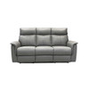 front view of grey three-seater sofa with reclining feature