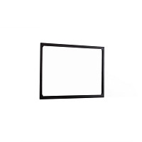 simple rectangle mirror in dark oak wood