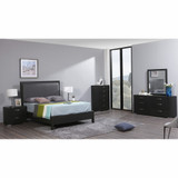 daytona collection with storage bed, nightstand, high chest, mirror, and double dresser.