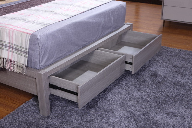 storage drawers pulled open