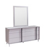 light grey mirror styled with double dresser