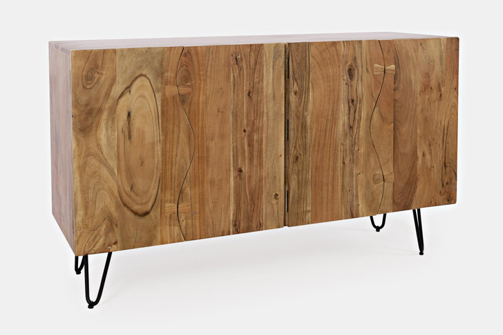 4 door sideboard made out of natural solid acacia wood and metal legs